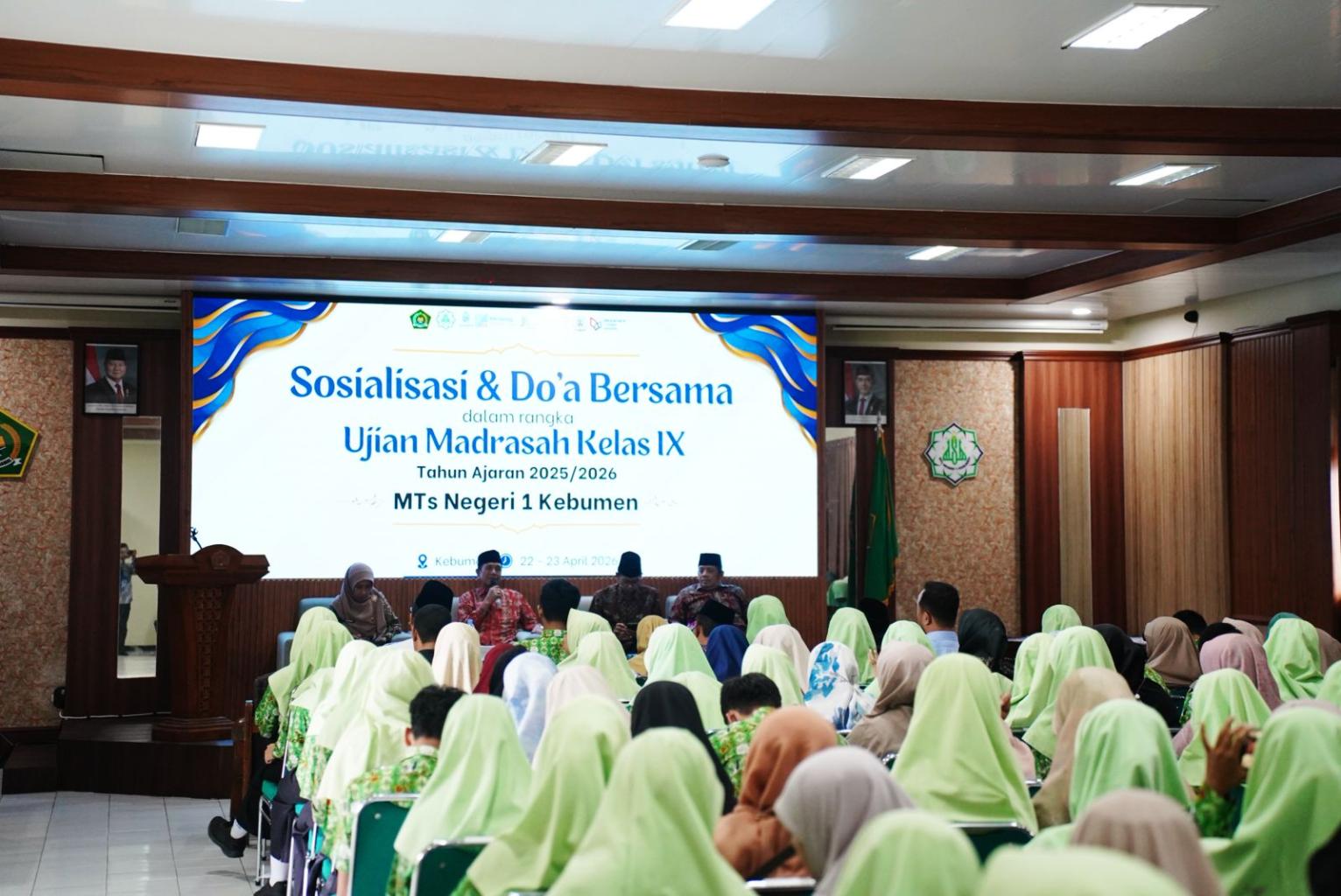 Mantapkan Kesiapan Menghadapi Ujian, MTsN 1 Kebumen Gelar Doa Bersama dan Sosialisasi Ujian Madrasah